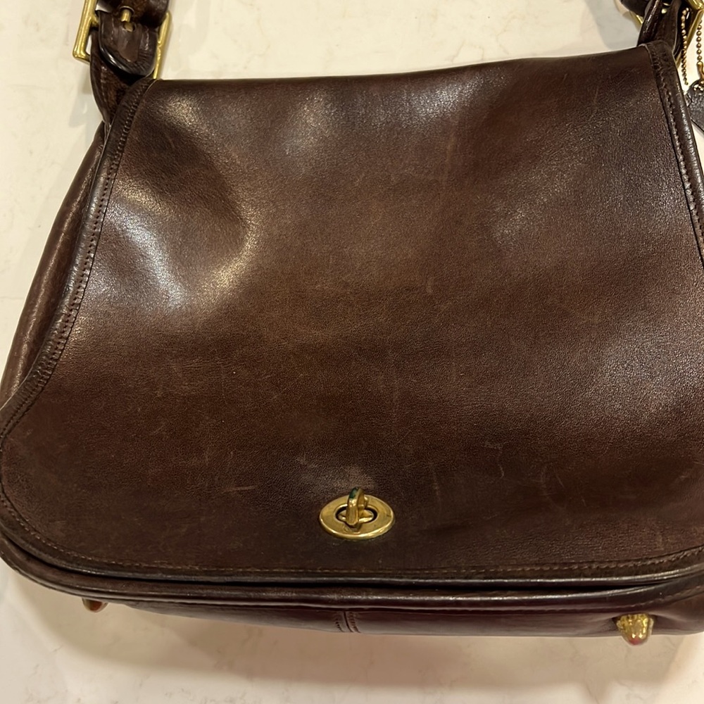 Vintage COACH 1970’s Stewardess bag,made in NYC brown glove leather